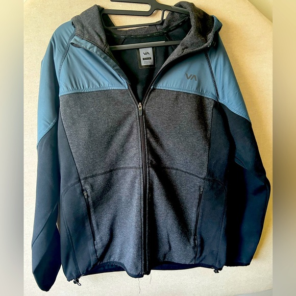 RVCA- Advanced Hooded Full Zip Jacket (Blue/Black) - Size XL - Picture 2 of 14